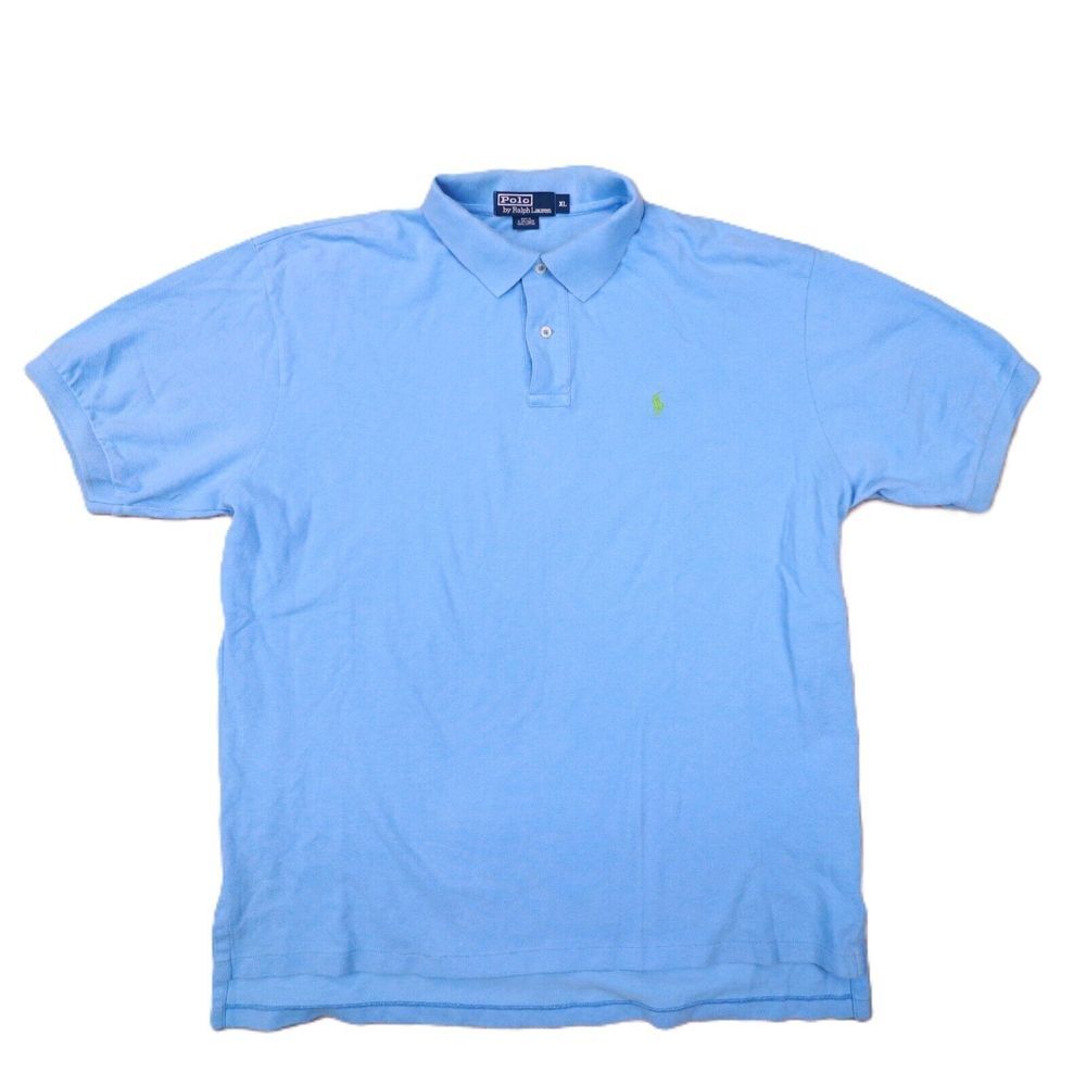 Polo Ralph Lauren Vintage Men's Light Blue Short Sleeve Polo Shirt size XL